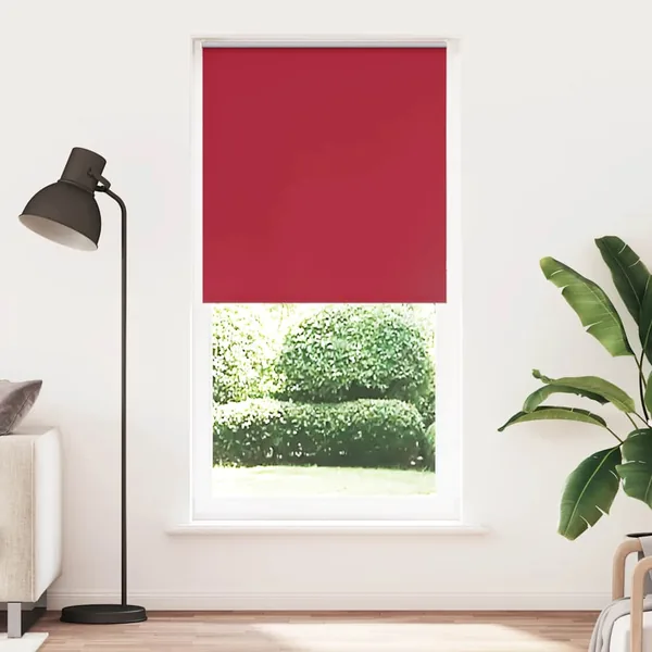 Store enrouleur occultant rouge largeur du tissu 90,7 cm