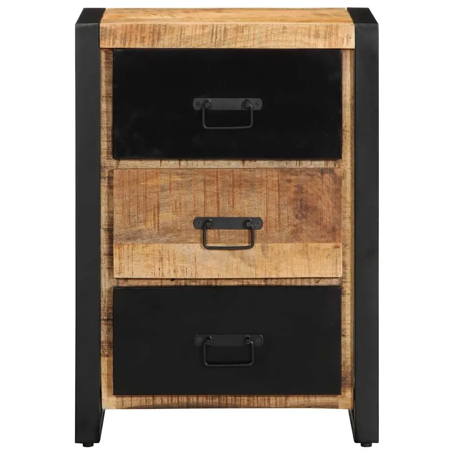 Armoire à tiroir 50x35x70 cm bois de manguier massif brut - 2