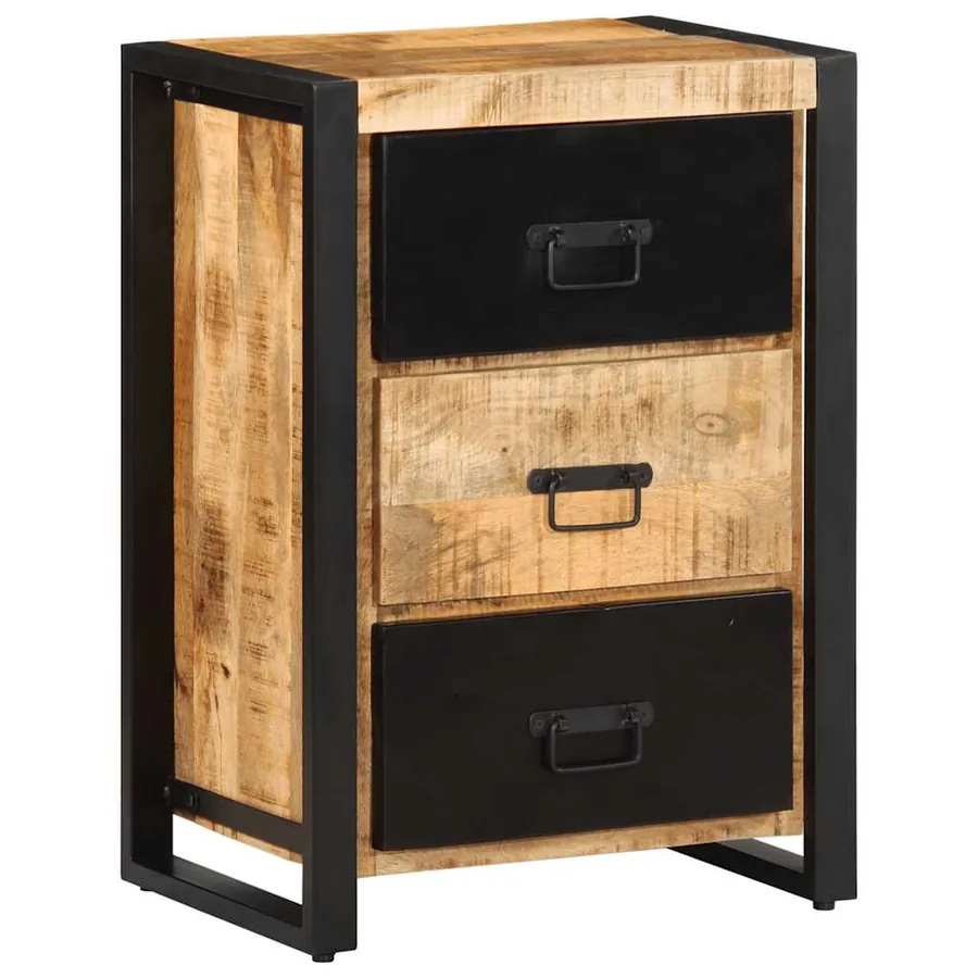 Armoire à tiroir 50x35x70 cm bois de manguier massif brut - 3