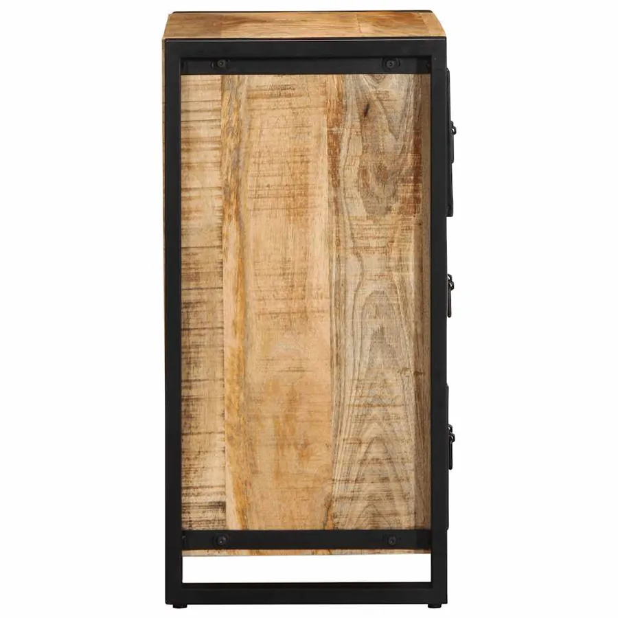 Armoire à tiroir 50x35x70 cm bois de manguier massif brut - 6