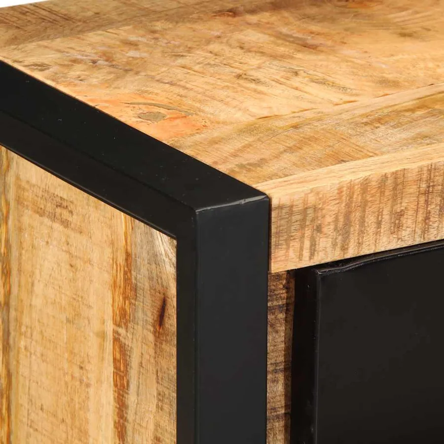 Armoire à tiroir 50x35x70 cm bois de manguier massif brut - 8