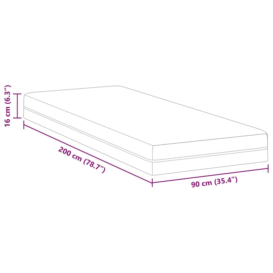 Matelas en mousse à mémoire de forme Moyen 90 x 200 cm - 11