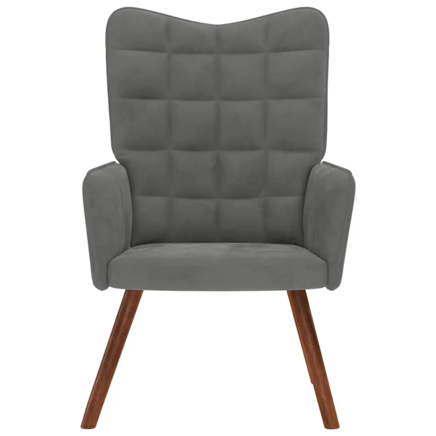 Chaise de relaxation Gris foncé Velours - 3