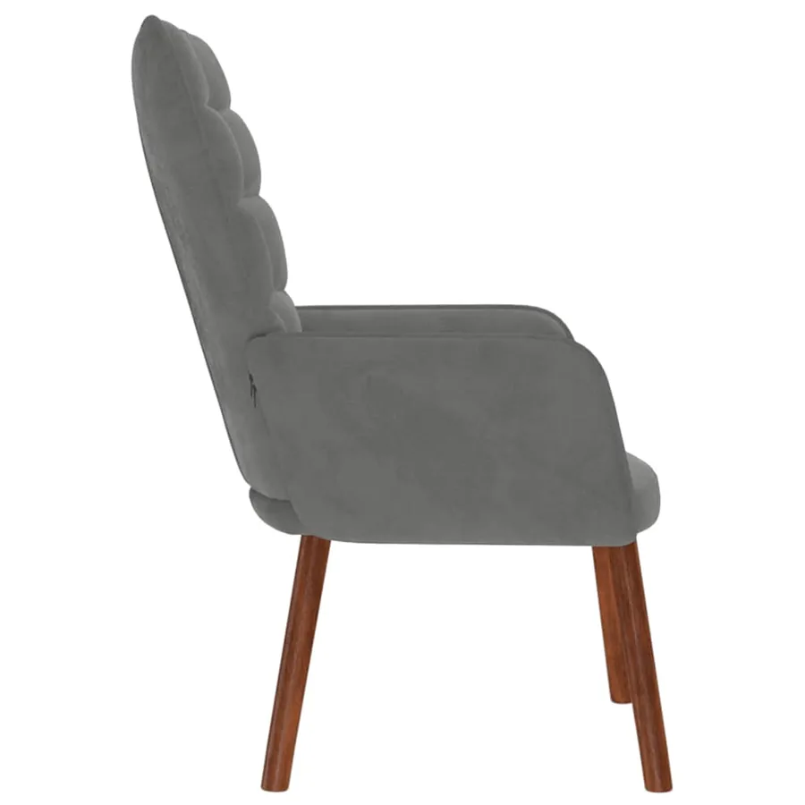 Chaise de relaxation Gris foncé Velours - 4