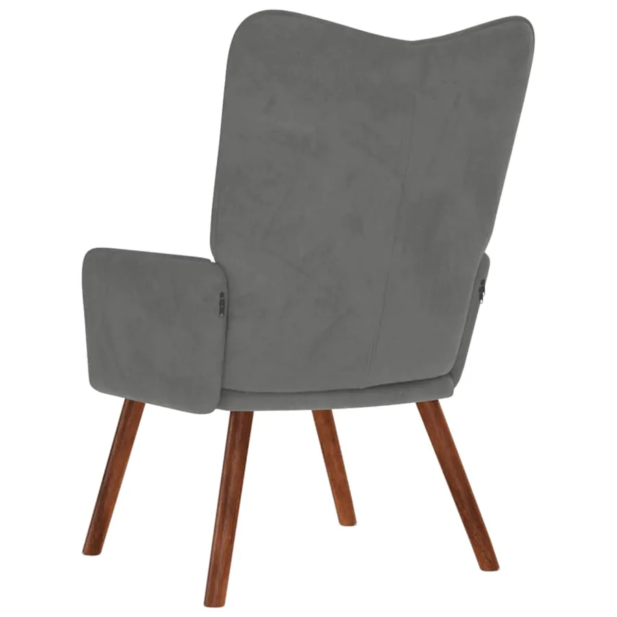 Chaise de relaxation Gris foncé Velours - 5