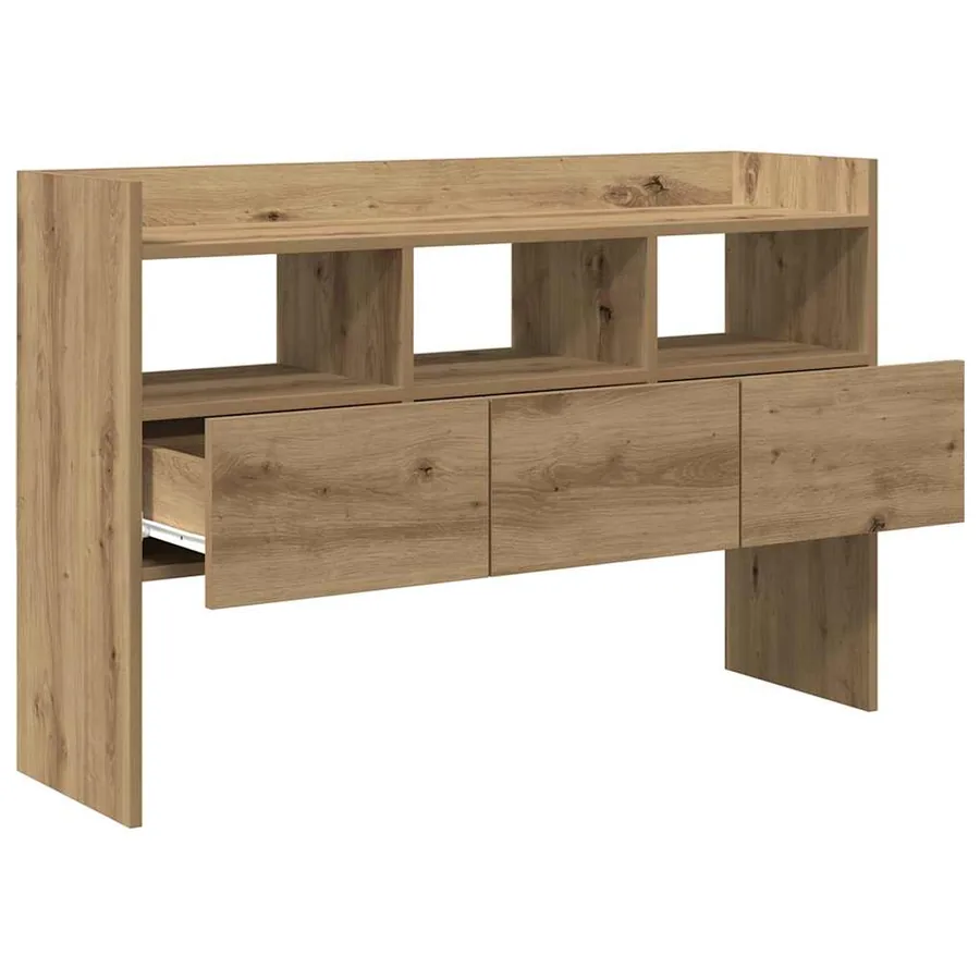 Buffet chêne artisanal 105x30x70 cm bois d'ingénierie - 7
