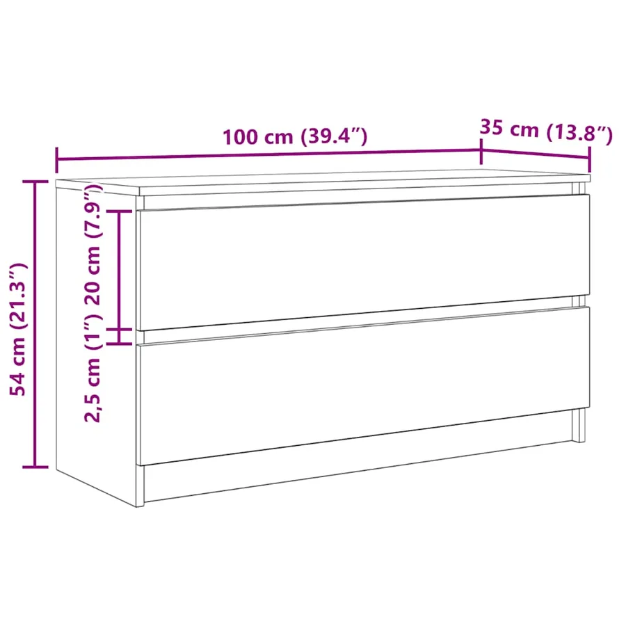 Meuble TV blanc 100x35x54 cm bois d'ingénierie - 12