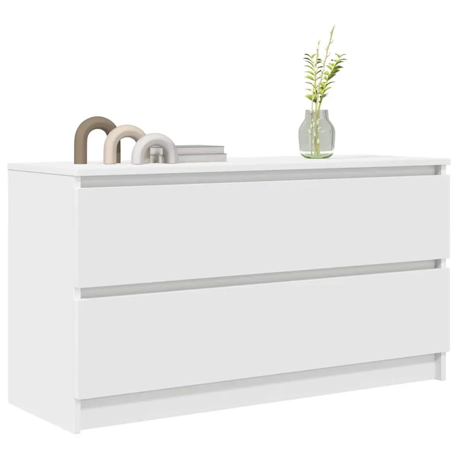 Meuble TV blanc 100x35x54 cm bois d'ingénierie - 4