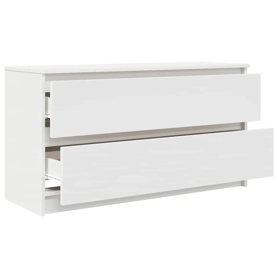 Meuble TV blanc 100x35x54 cm bois d'ingénierie - 5