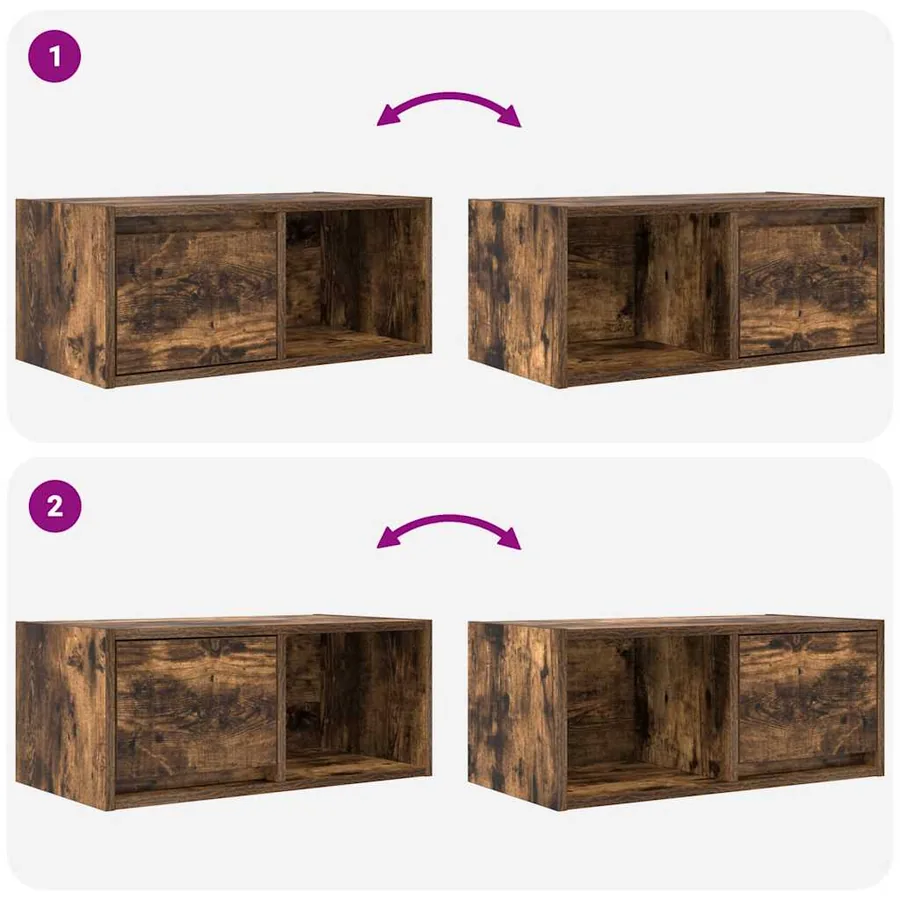 Meubles TV 2 pcs chêne fumé 60x31x25,5 cm bois d'ingénierie - 10