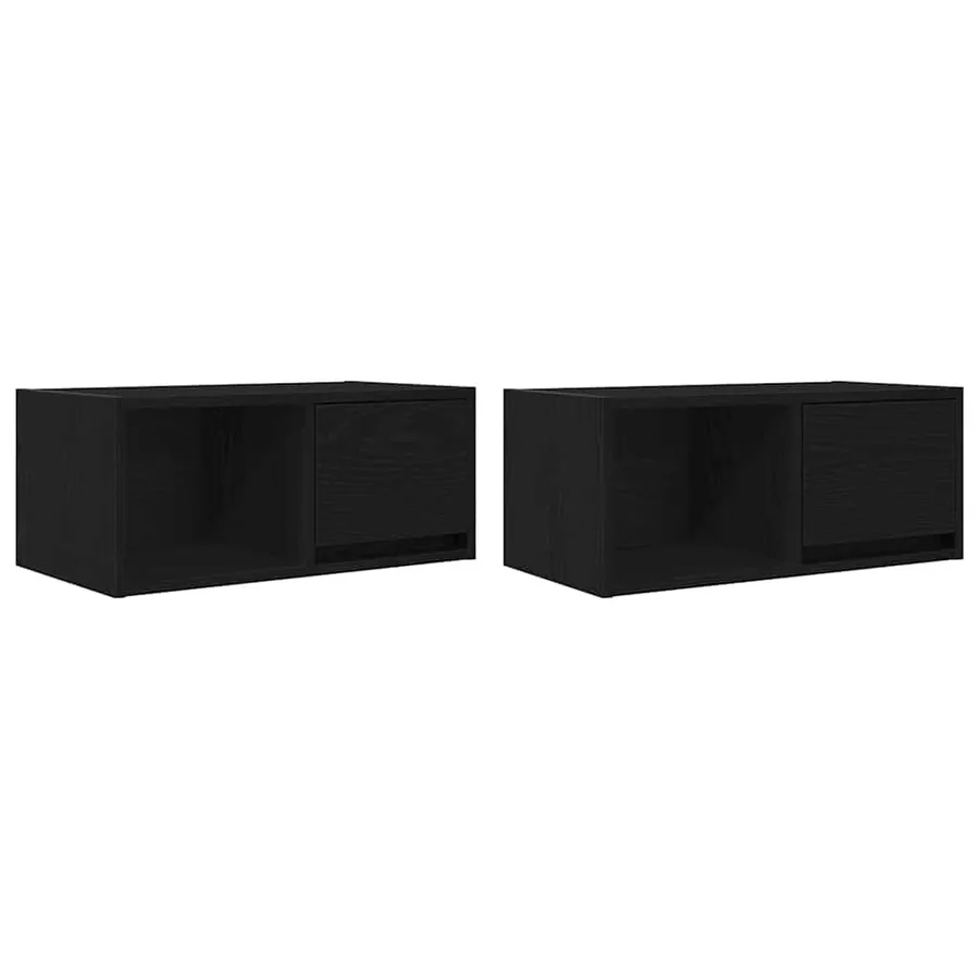 Meubles TV 2 pcs chêne noir 60x31x25,5 cm bois d'ingénierie - 2