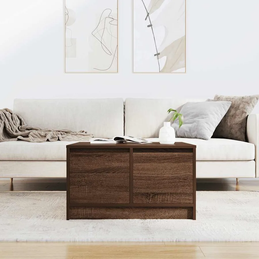 Table basse avec tiroirs chêne marron 70,5x70x40 cm - 3