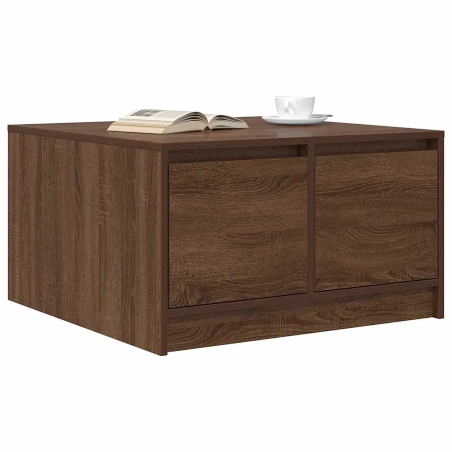 Table basse avec tiroirs chêne marron 70,5x70x40 cm - 4