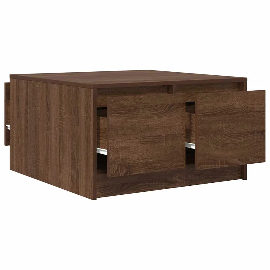 Table basse avec tiroirs chêne marron 70,5x70x40 cm - 5