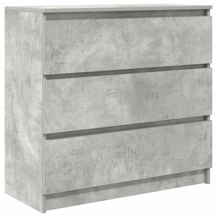 Buffet gris béton 80x35x76 cm bois d'ingénierie - 2