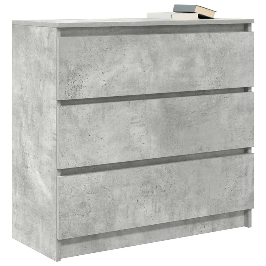 Buffet gris béton 80x35x76 cm bois d'ingénierie - 4