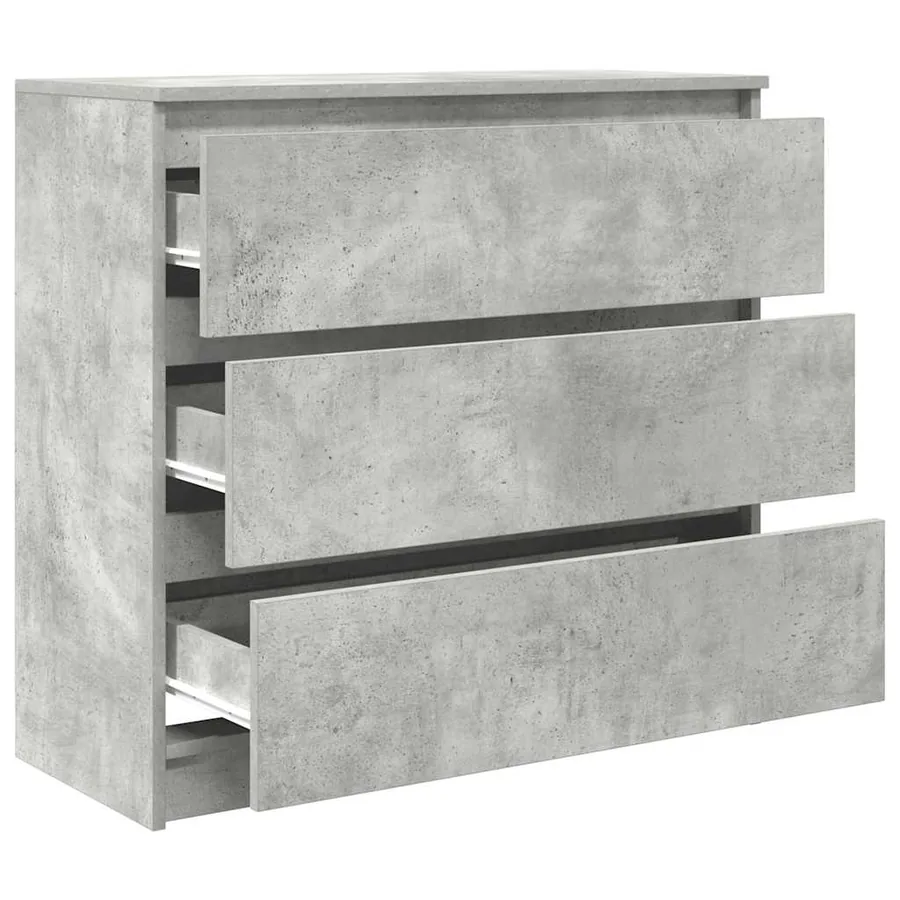 Buffet gris béton 80x35x76 cm bois d'ingénierie - 5