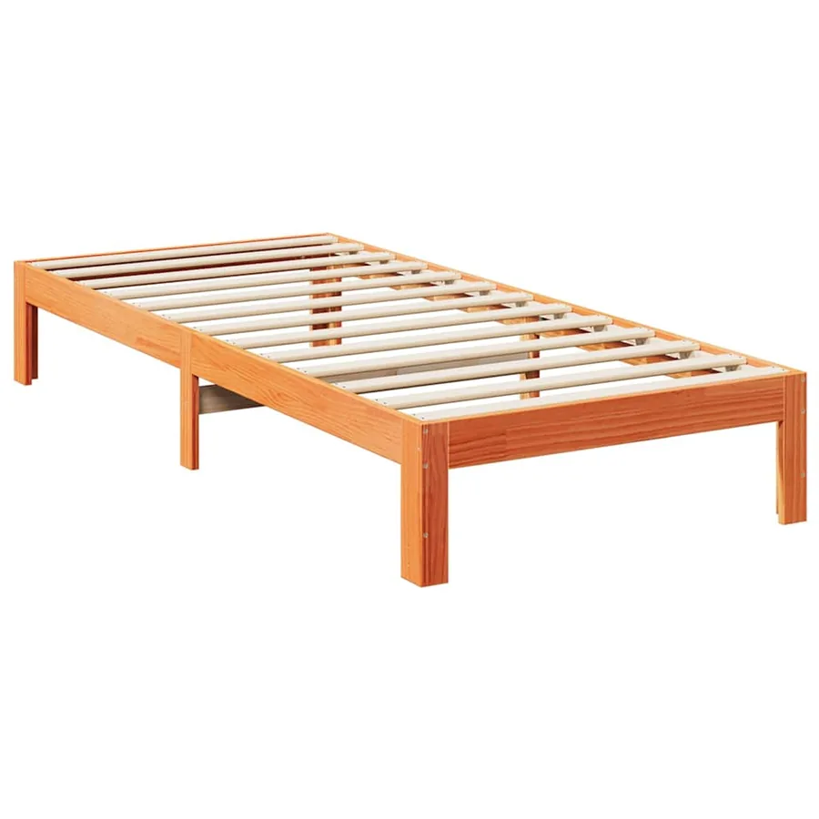 Cadre de lit sans matelas cire marron 90x200 cm bois pin massif - 3