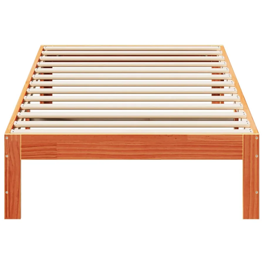 Cadre de lit sans matelas cire marron 90x200 cm bois pin massif - 5
