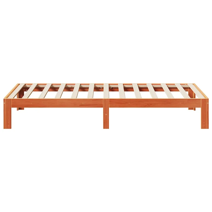 Cadre de lit sans matelas cire marron 90x200 cm bois pin massif - 6