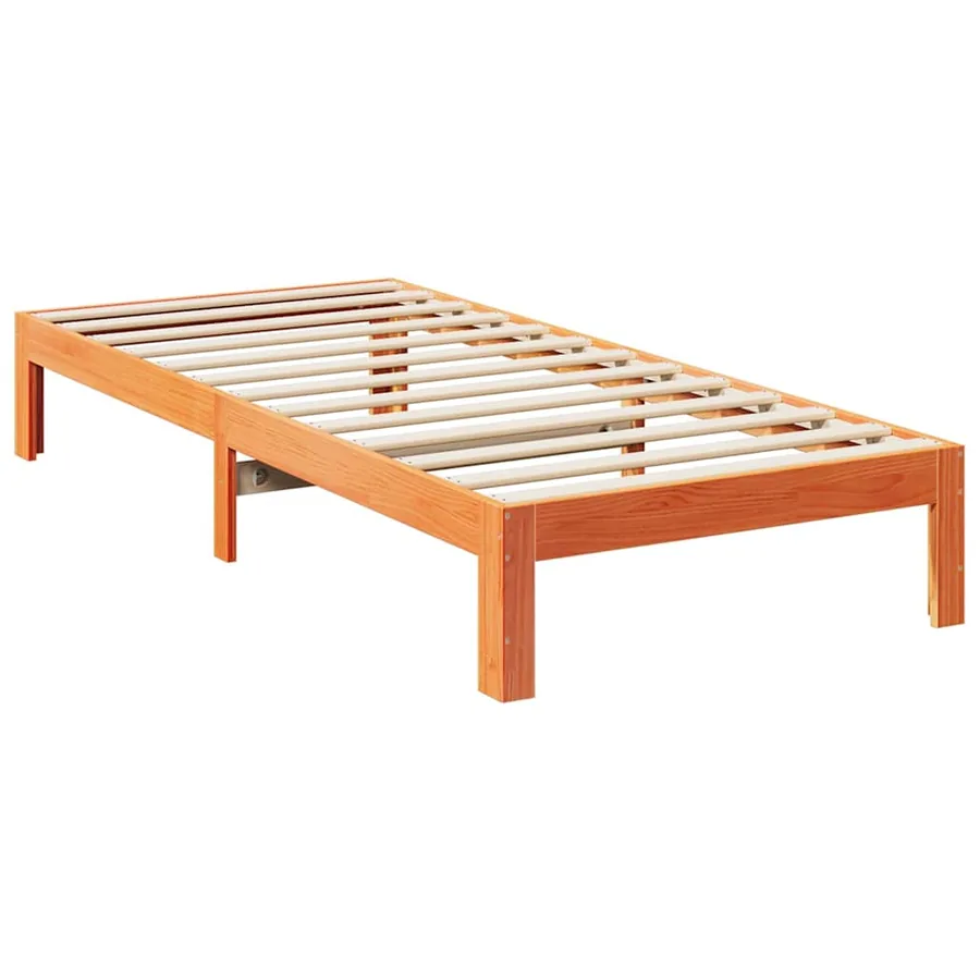 Cadre de lit sans matelas cire marron 90x200 cm bois pin massif - 7
