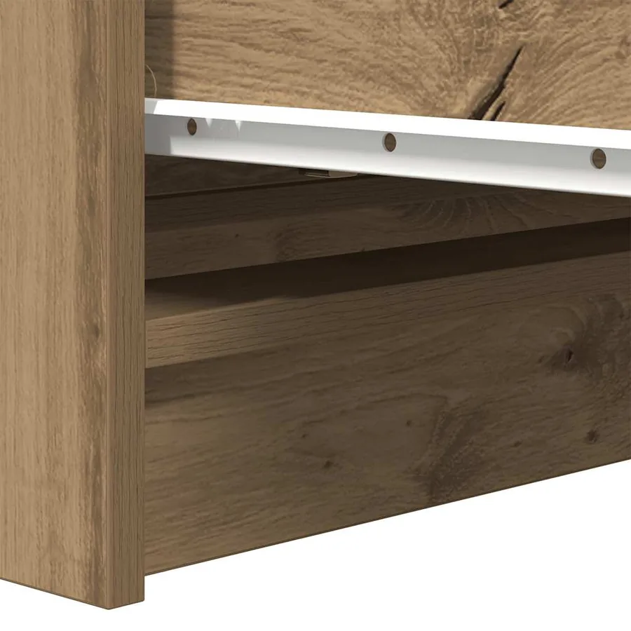 Buffet chêne artisanal 80x35x76 cm bois d'ingénierie - 10
