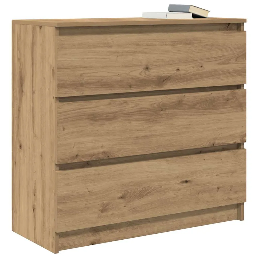 Buffet chêne artisanal 80x35x76 cm bois d'ingénierie - 4