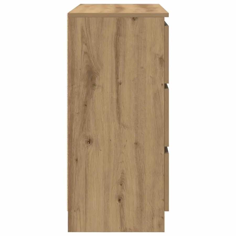 Buffet chêne artisanal 80x35x76 cm bois d'ingénierie - 7