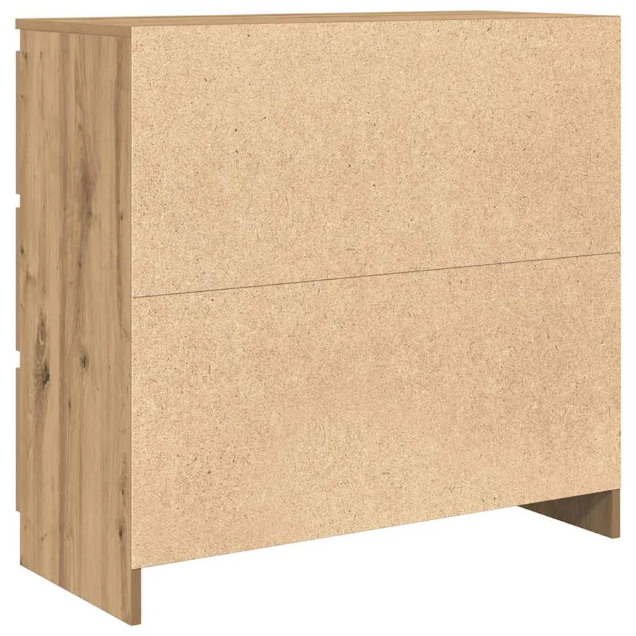 Buffet chêne artisanal 80x35x76 cm bois d'ingénierie - 8