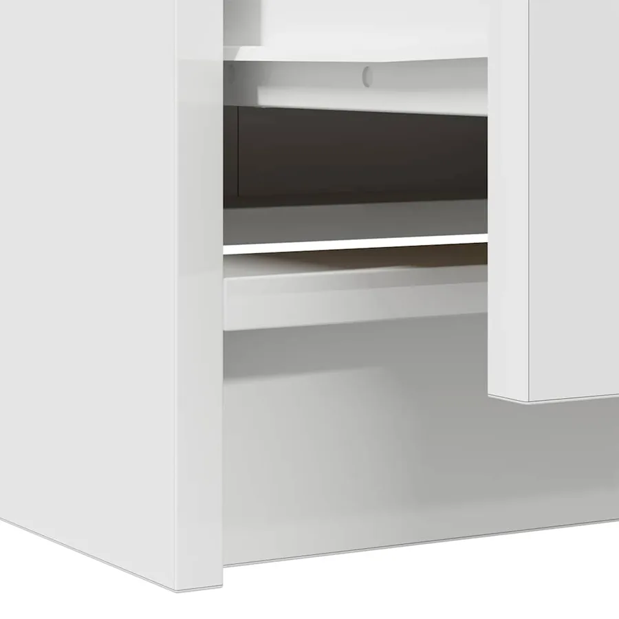 Meuble TV blanc 40x35x54 cm bois d'ingénierie - 10