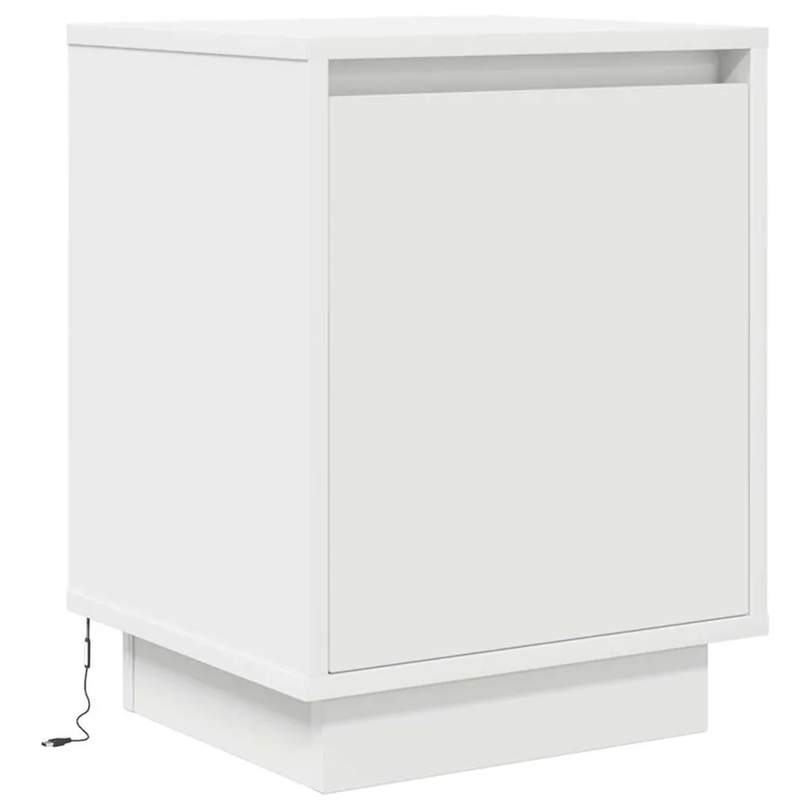 Table de chevet avec lumières LED blanc 38x34x50 cm - 3