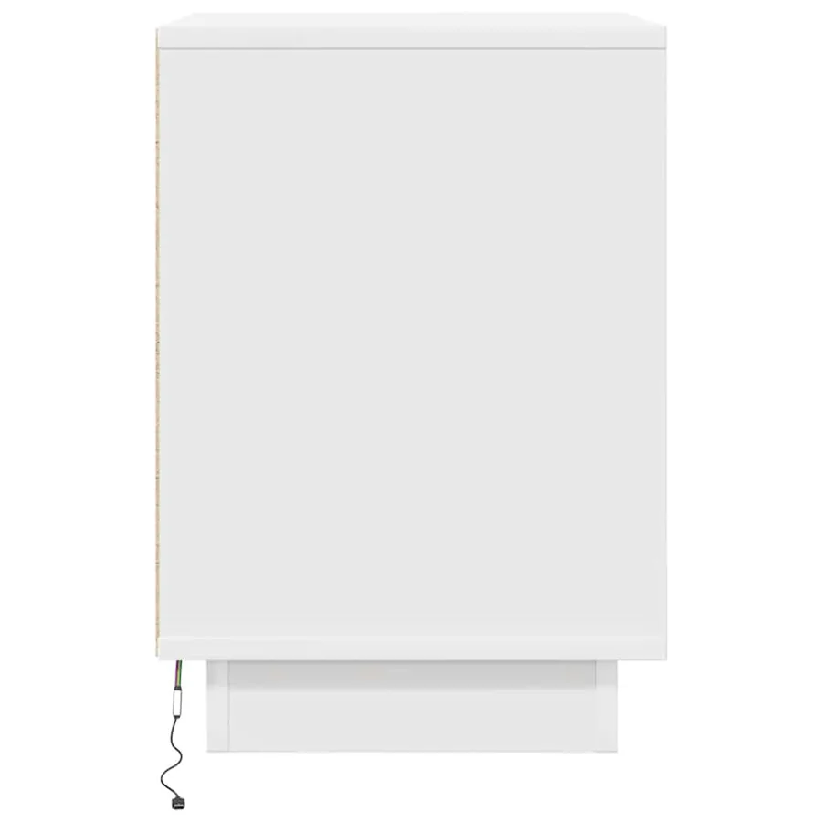 Table de chevet avec lumières LED blanc 38x34x50 cm - 7