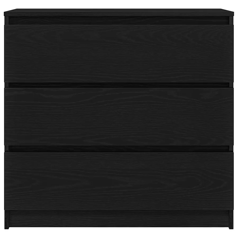 Buffet chêne noir 80x35x76 cm bois d'ingénierie - 6