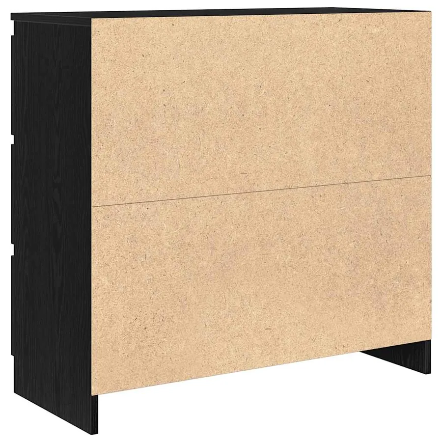 Buffet chêne noir 80x35x76 cm bois d'ingénierie - 8