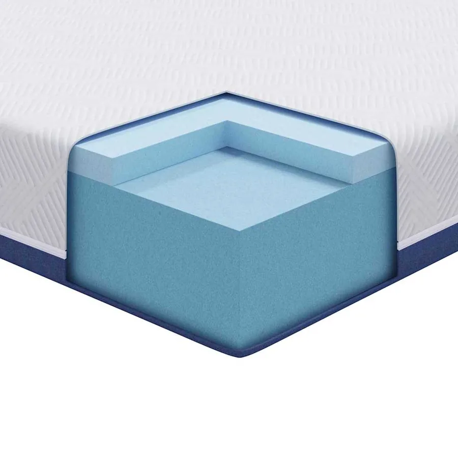 Matelas Blanc et Bleu 200 x 200 cm Tissu jacquard - 11