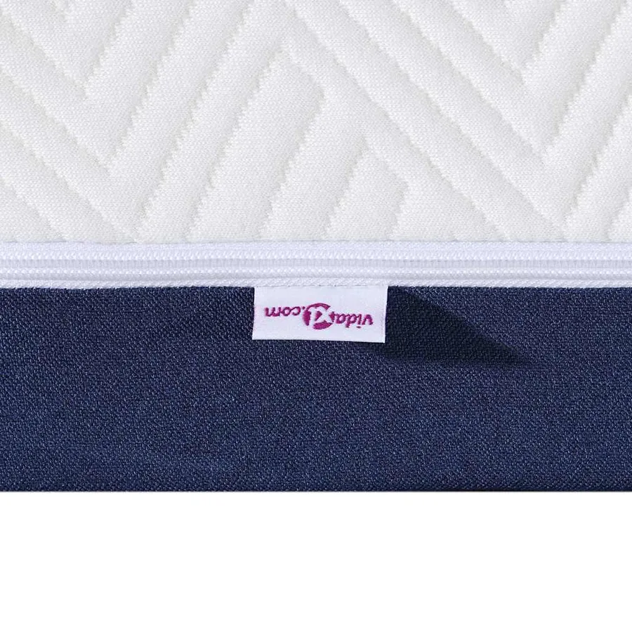 Matelas Blanc et Bleu 200 x 200 cm Tissu jacquard - 9
