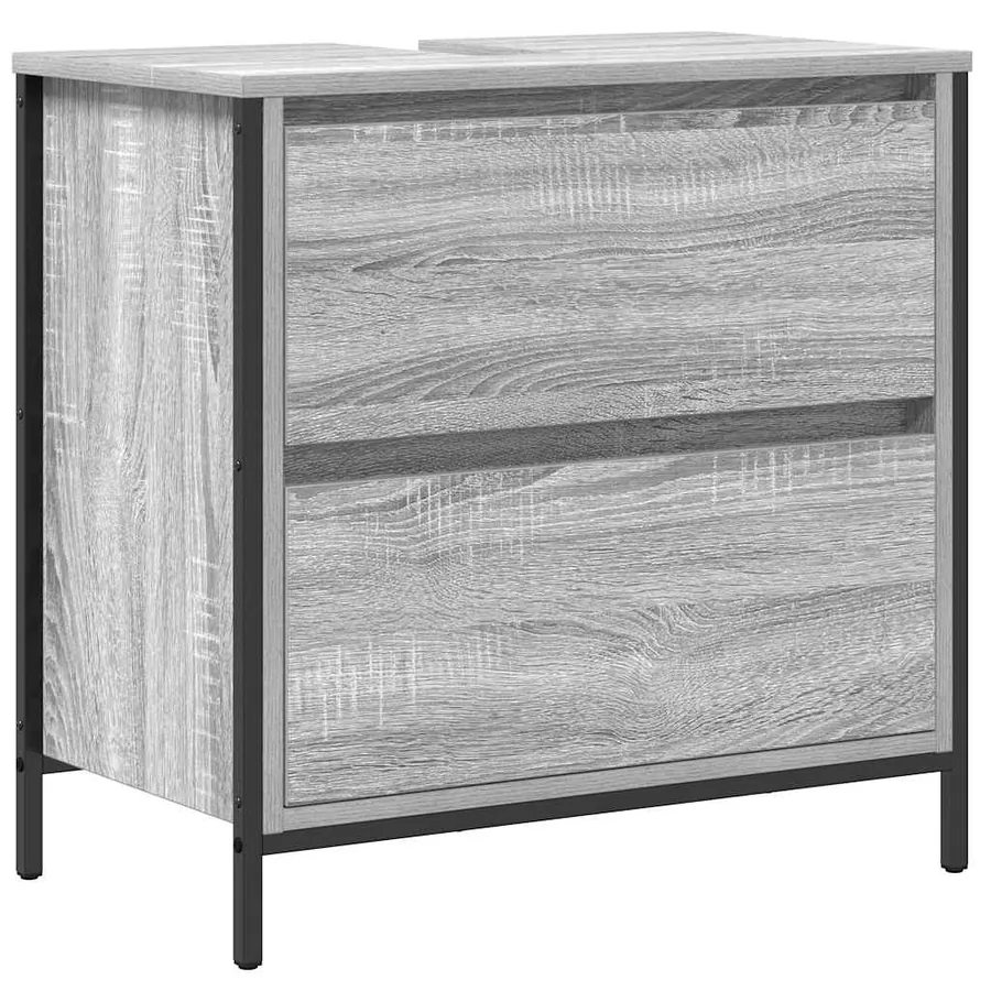 Meuble de salle de bain avec lavabo et tiroirs 60x34,5x60 cm - 2