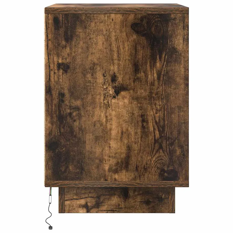 Tables de chevet avec lumières LED 2pcs chêne fumé 38x34x50 cm - 10