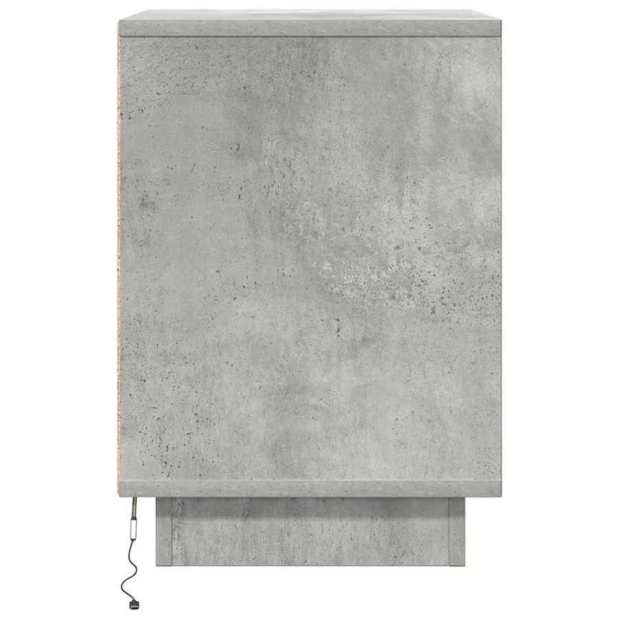 Tables de chevet avec lumières LED 2 pcs gris béton 38x34x50 cm - 10