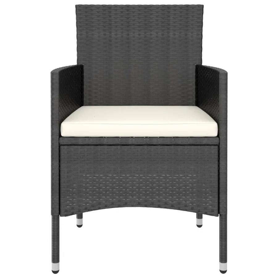 Ensemble à manger de jardin 3 pcs Résine tressée Noir - 4