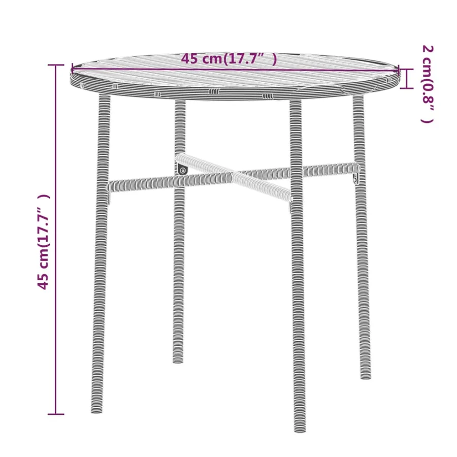Ensemble à manger de jardin 3 pcs Résine tressée Noir - 7