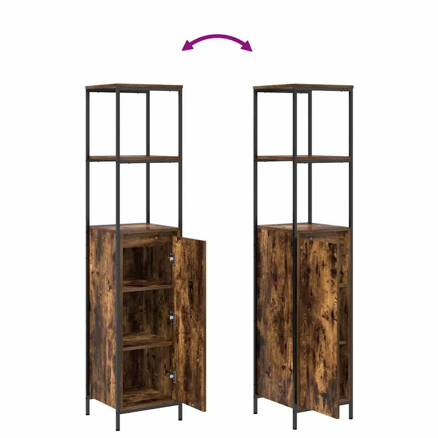 Ensemble de mobilier de salle de bain avec étagère 5 pcs Marron - 12