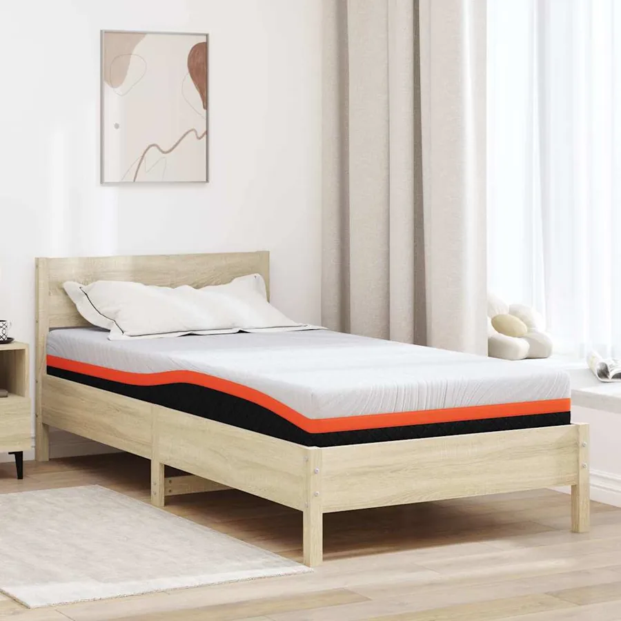 Matelas Blanc et Noir 100 x 200 cm Tissu jacquard