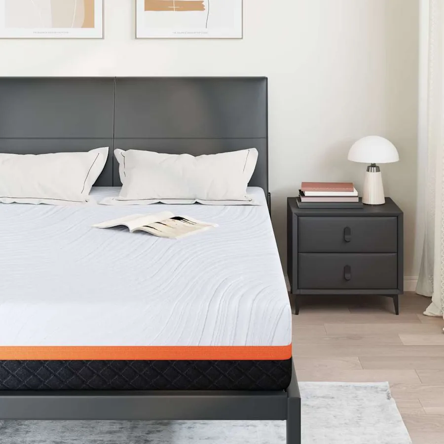 Matelas Blanc et Gris 140 x 190 cm Tissu jacquard - 3