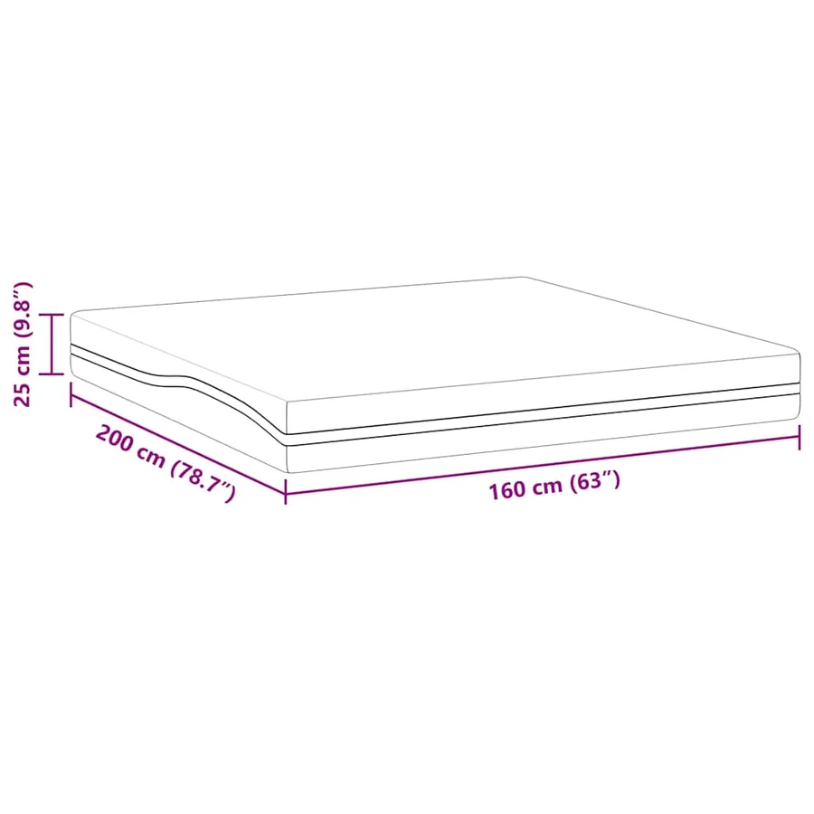 Matelas Blanc et Gris 160 x 200 cm Tissu jacquard - 12