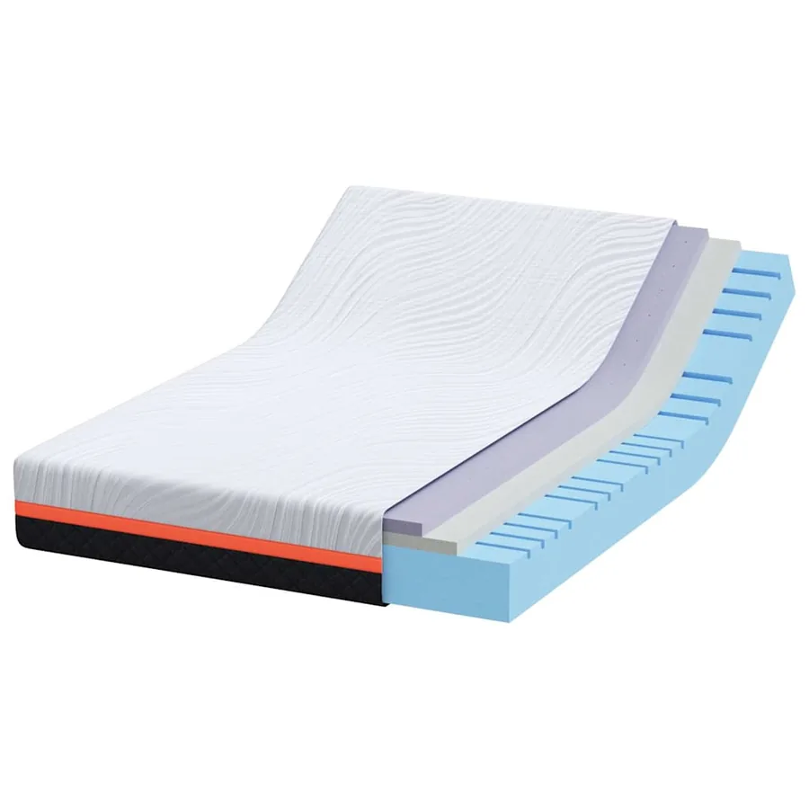 Matelas Blanc et Gris 160 x 200 cm Tissu jacquard - 4