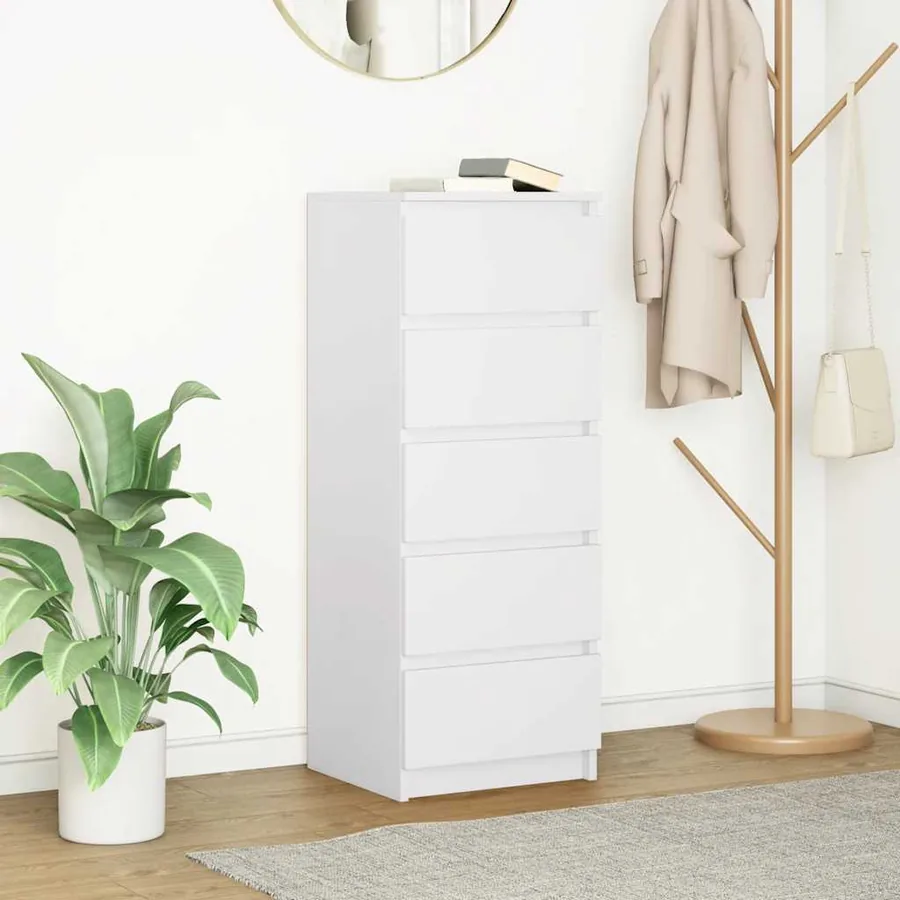 Buffet avec tiroirs blanc 37,5x35x99 cm bois d'ingénierie