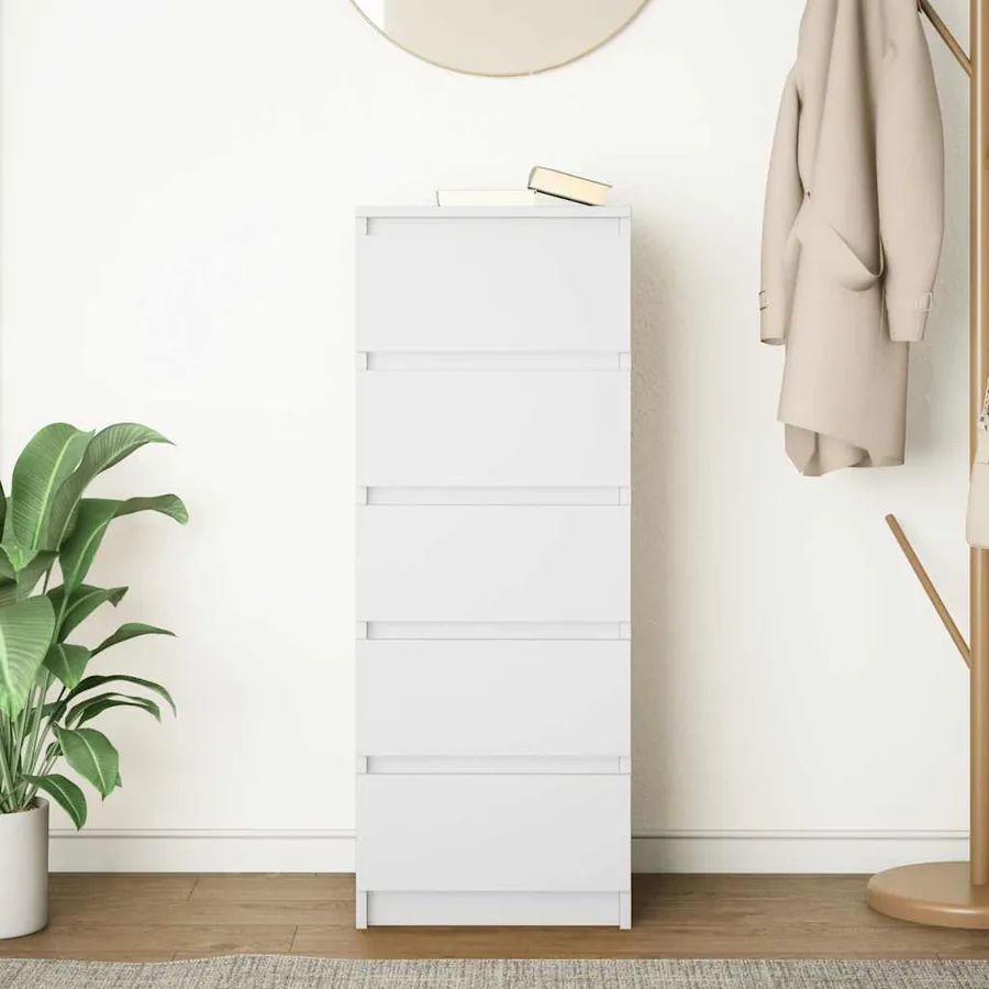 Buffet avec tiroirs blanc 37,5x35x99 cm bois d'ingénierie - 3