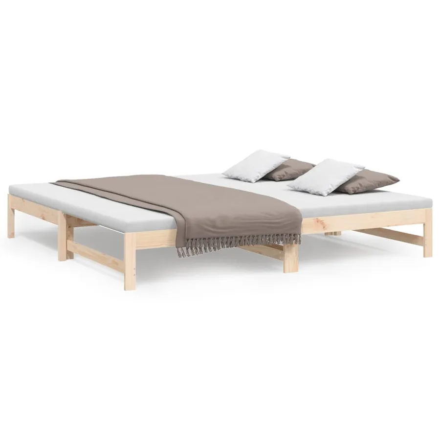 Lit coulissant sans matelas 2x(90x200) cm Bois de pin massif - 2