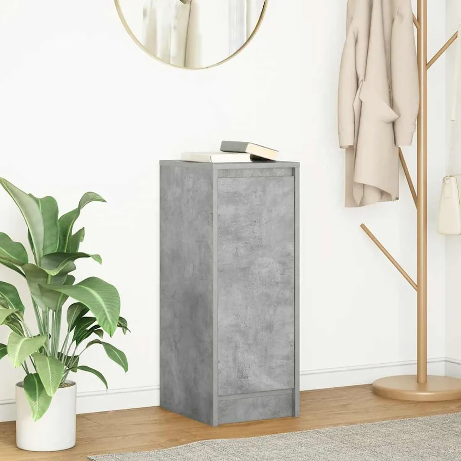 Buffet gris béton 29,5x34x76 cm bois d'ingénierie